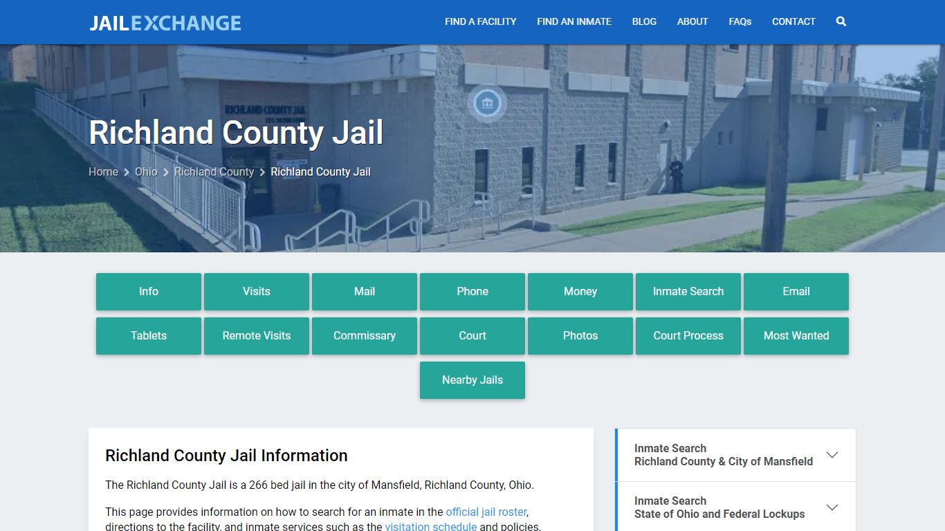 Richland County Jail, OH Inmate Search, Information